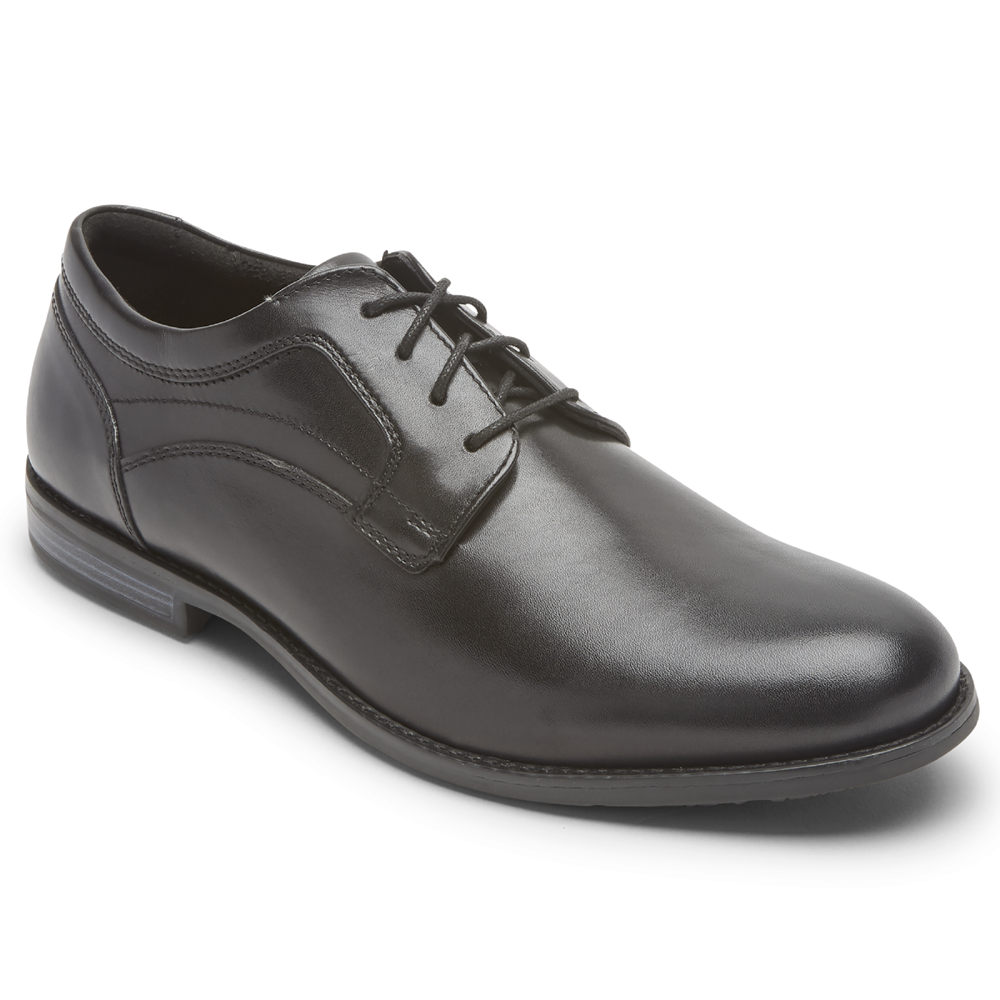 Oxfords Rockport Hombre Mexico - Dustyn Plain Toe Negros - AQGUM0263